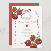Invitation de Baby shower de tomate tirée à la mai (Devant / Derrière)