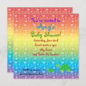 Invitation de baby shower de tortue (Devant / Derrière)