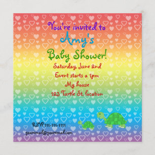 Invitation de baby shower de tortue