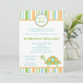 invitation de baby shower de tortue de mer d'océan (Debout devant)