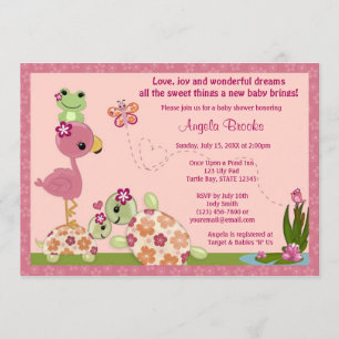 Invitation de baby shower de TORTUE une fois sur