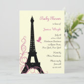 Invitation de baby shower de Tour Eiffel (Debout devant)