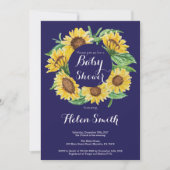 Invitation de baby shower de tournesols de bleu (Devant)