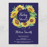 Invitation de baby shower de tournesols de bleu