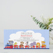 Invitation de baby shower de train d'animaux de (Debout devant)