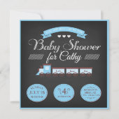 Invitation de Baby shower de train de jouets (Devant)
