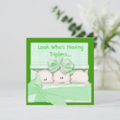 INVITATION de BABY SHOWER de TRIPLETS pour le (Debout devant)