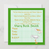 INVITATION de BABY SHOWER de TRIPLETS pour le (Dos)