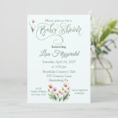Invitation de Baby shower de Tulipe (Debout devant)