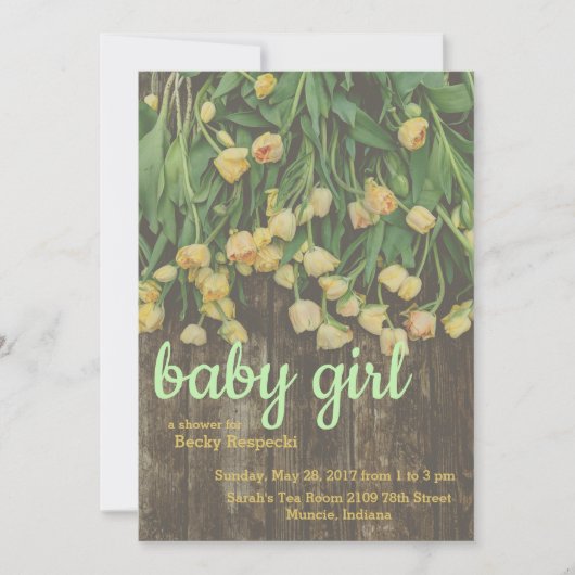 Invitation de Baby shower de Tulipe de printemps (Devant)