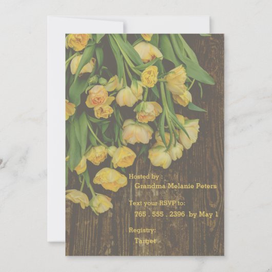 Invitation de Baby shower de Tulipe de printemps (Dos)