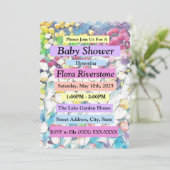 Invitation de Baby shower de tulipe (effet flottan (Debout devant)