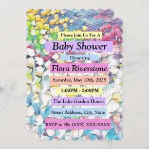 Invitation de Baby shower de tulipe (effet flottan