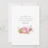 Invitation de Baby shower de Unicorne rose floral (Dos)