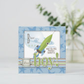 Invitation de baby shower de vaisseau spatial (Debout devant)