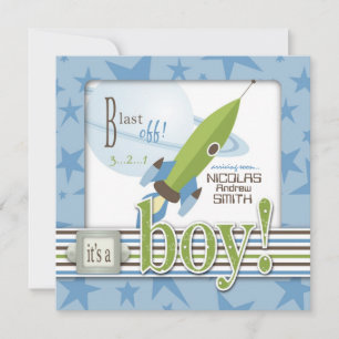 Invitation de baby shower de vaisseau spatial