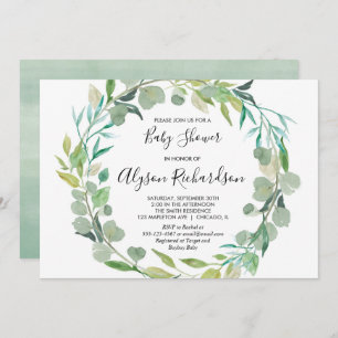 Invitation de baby shower de verdure, neutre de