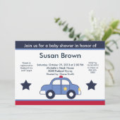 Invitation de Baby shower de voiture de police (Debout devant)