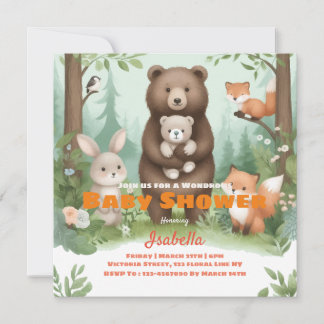Invitation de Baby shower de Whimsy Woodland
