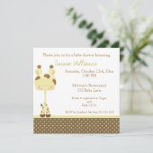 Invitation de Baby shower de widget Girafe (Debout devant)