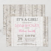 Invitation de Baby shower de Woodland Russe (Devant / Derrière)