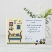 Invitation de baby shower de zone de construction (Debout devant)