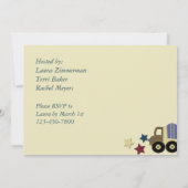Invitation de baby shower de zone de construction (Dos)