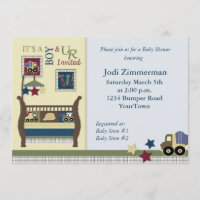 Invitation de baby shower de zone de construction