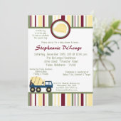 Invitation de baby shower de zone de construction (Debout devant)