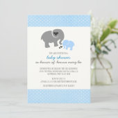 Invitation de baby shower d'éléphant (Debout devant)