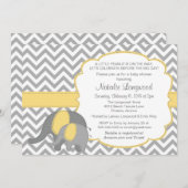Invitation de baby shower d'éléphant, Chevron, (Devant / Derrière)