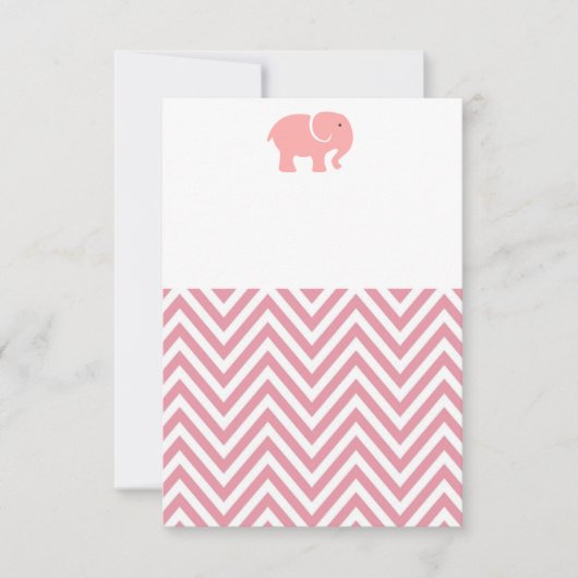 Invitation de baby shower d'éléphant de fille (Devant)