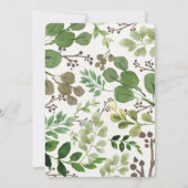 Invitation de baby shower d'éléphant de verdure (Dos)