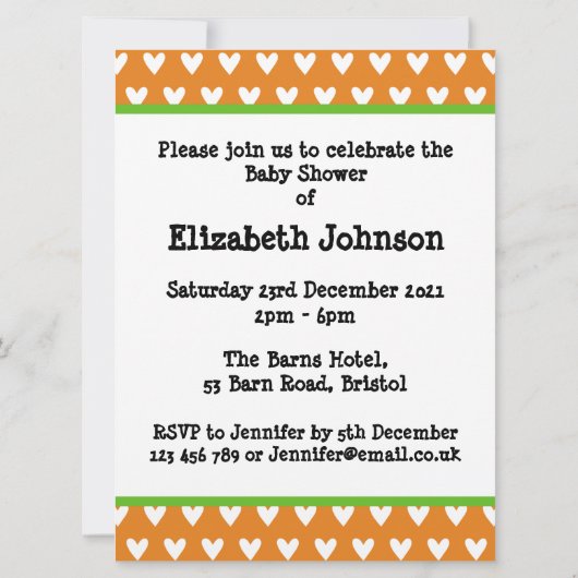 Invitation de Baby shower d'éléphant mignon person (Dos)