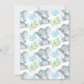 Invitation de Baby shower d'éléphants de Chalkboar (Dos)