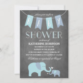 Invitation de baby shower des bleus layette | (Devant)