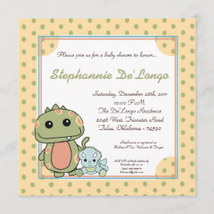 Invitation de baby shower des dinosaures T Rex de