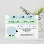 invitation de Baby shower des moutons mignons et a (Debout devant)