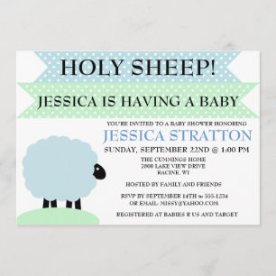invitation de Baby shower des moutons mignons et a