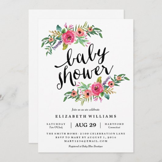Invitation de Baby shower d'été la plus douce (Devant / Derrière)