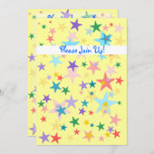 Invitation de baby shower d'étoiles (Devant / Derrière)