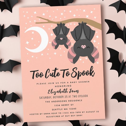 Invitation de Baby shower d'Halloween trop mignonn