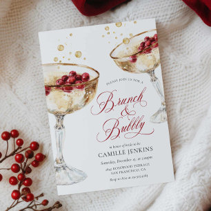 Invitation de Baby Shower d'hiver Brunch et Bubbly