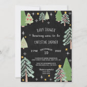 Invitation de baby shower d'hiver de ferme d'arbre (Devant)