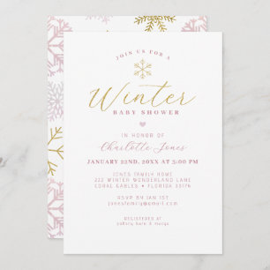 Invitation de Baby shower d'hiver minimaliste mode