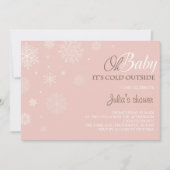 Invitation de Baby shower d'hiver - rose pâle (Devant)