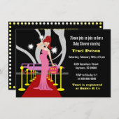 Invitation de Baby shower d'Hollywood (Devant / Derrière)