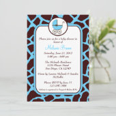 Invitation de Baby shower d'impression de girafe b (Debout devant)