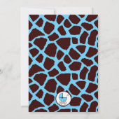 Invitation de Baby shower d'impression de girafe b (Dos)
