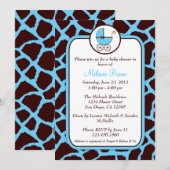 Invitation de Baby shower d'impression de girafe b (Devant / Derrière)